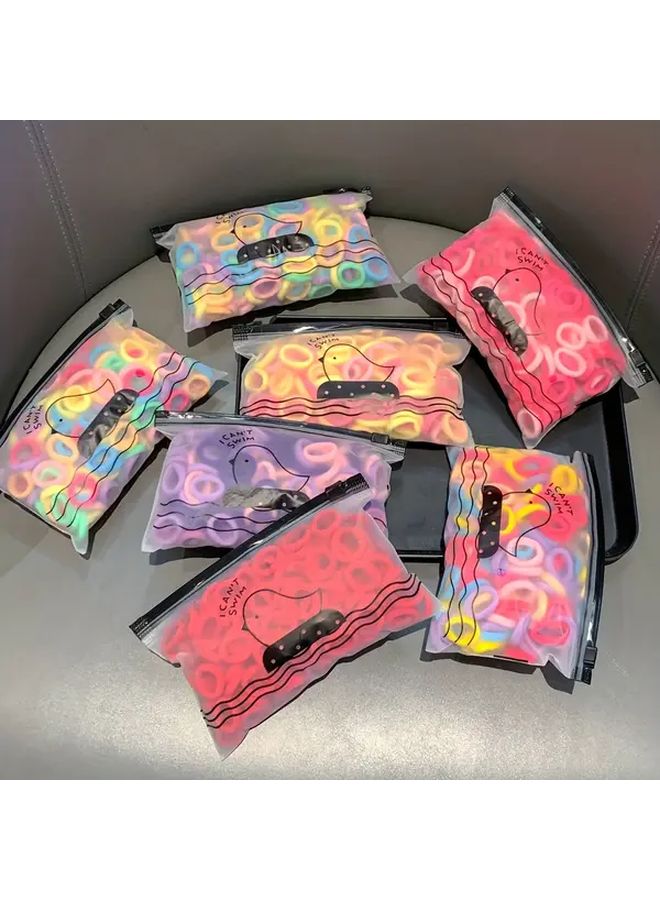 100pcs Warm Sun Color Seamless Hair Ties Soft Elastic Bands For Ponytail Bun Everyday Use - Image 3